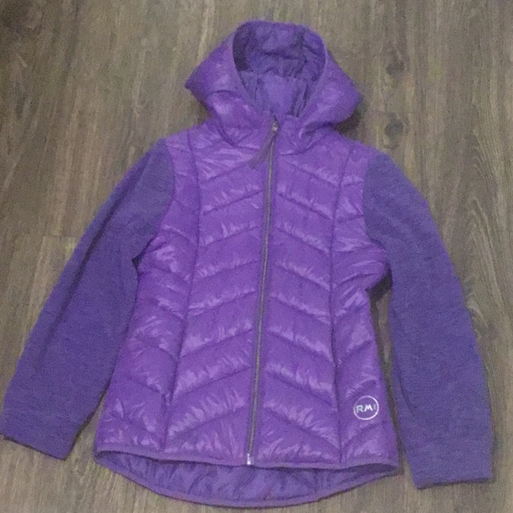 RM Hooded Lightweight Jacket Quilted Purple Size Girls 10/12